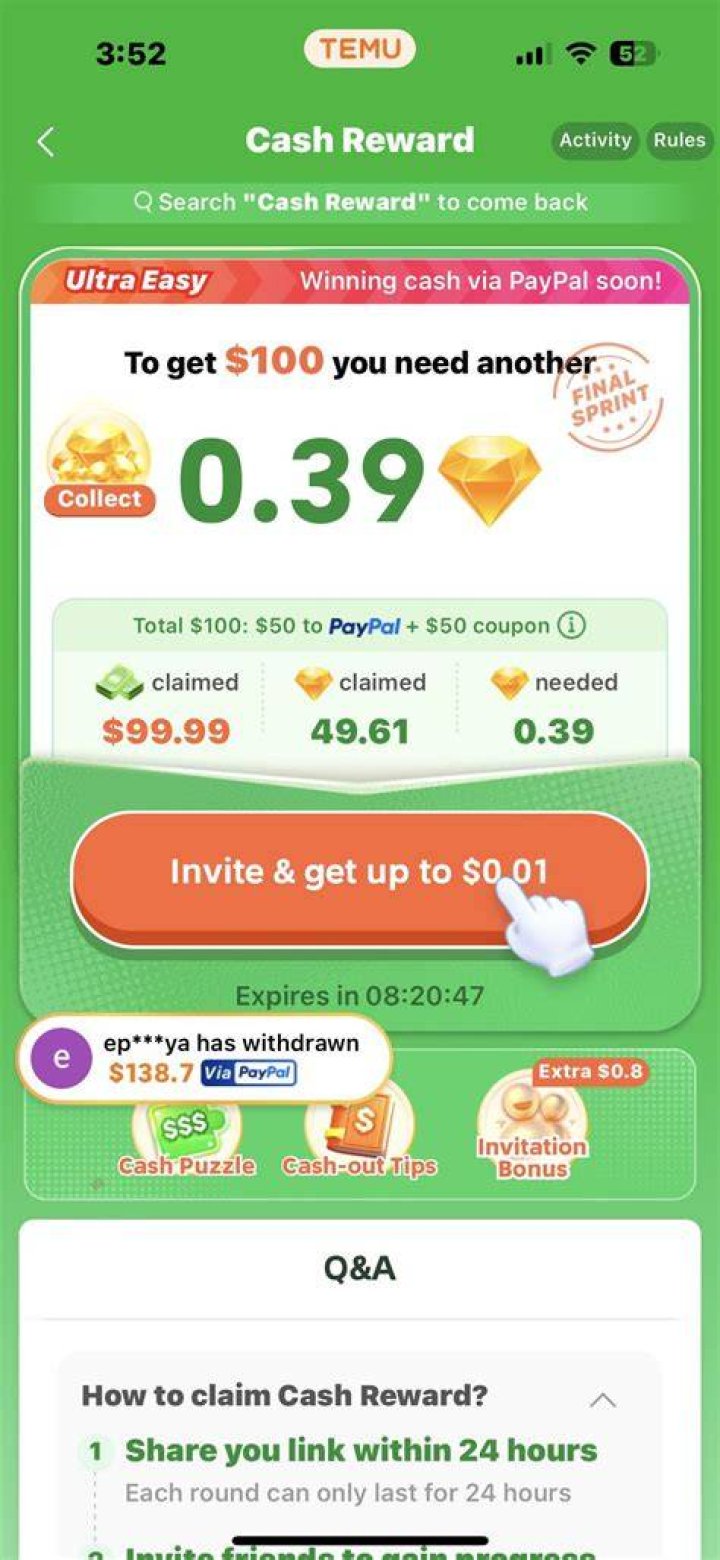 Monitor Cashback Rewards for Temu Shopping